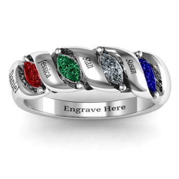 Spiral Marquise Row Ring Spiral Marquise Row Ring