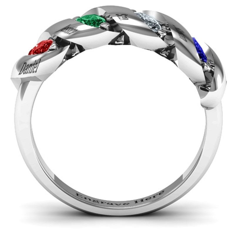 Spiral Marquise Row Ring Side View Spiral Marquise Row Ring side view