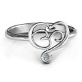 Spiritual Heart Om Ring Spiritual Heart Om Ring with heart-shaped Om symbol design