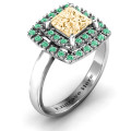 Splendid Double Halo Princess Ring product view