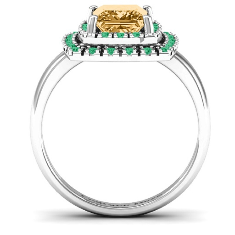 Splendid Double Halo Princess Ring product view