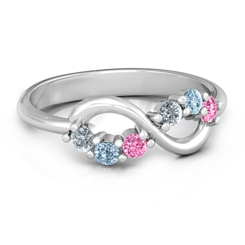 Split Infinity Ring Split Infinity Ring with infinity symbol and stone settings