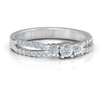 Split Shank Past, Present and Future Ring