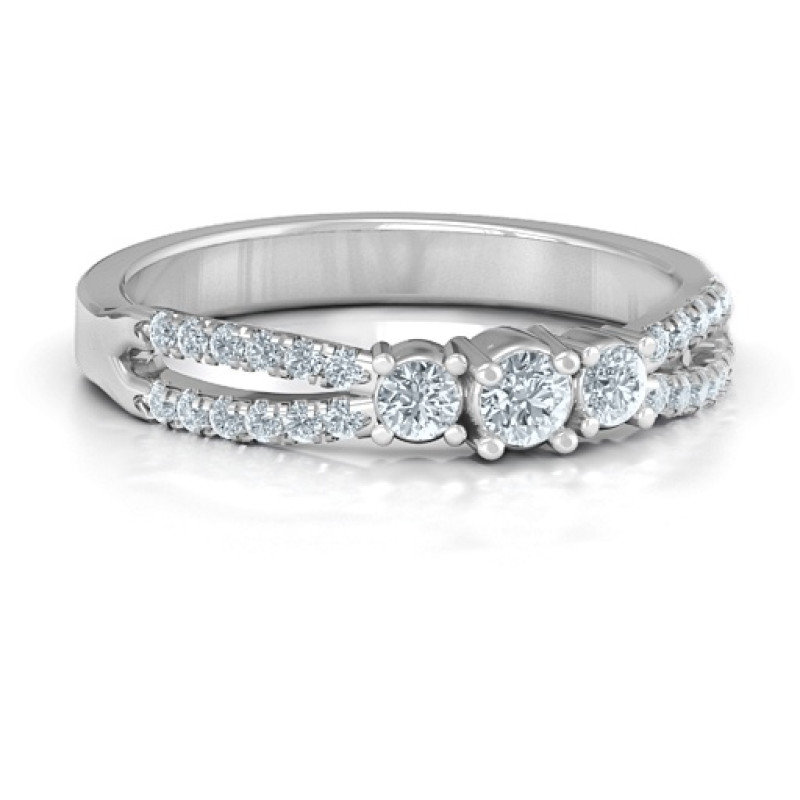 Split Shank Past, Present and Future Ring Split shank past, present and future promise ring