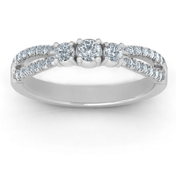 Split Shank Past, Present and Future Ring