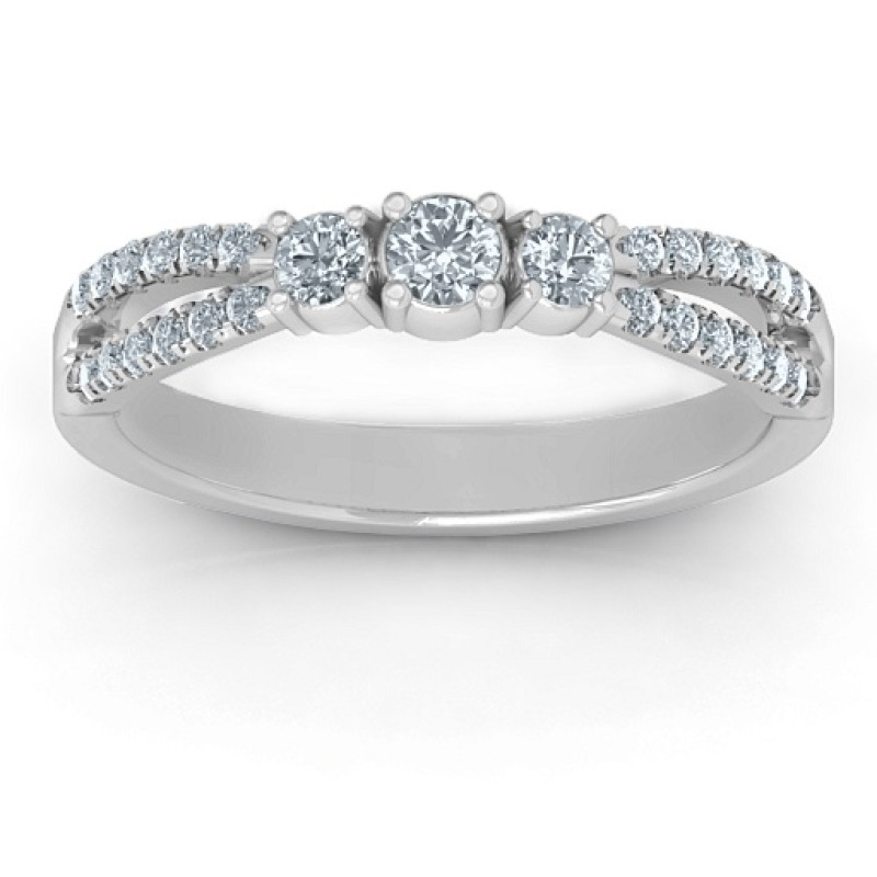 Split Shank Past, Present and Future Ring Split shank past, present and future promise ring