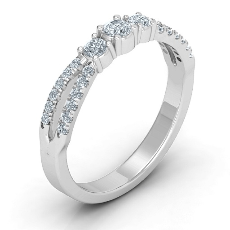 Split Shank Past, Present and Future Ring Split shank past, present and future promise ring