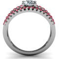 Split shank circle ring with twin accent rows