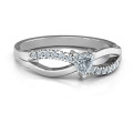 Split Shank Heart Promise Ring Split shank heart promise ring with heart-cut centre stone and accent stones