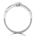 Split Shank Heart Promise Ring - Product View Split shank heart promise ring product view