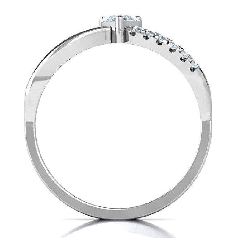Split Shank Heart Promise Ring - Product View Split shank heart promise ring product view