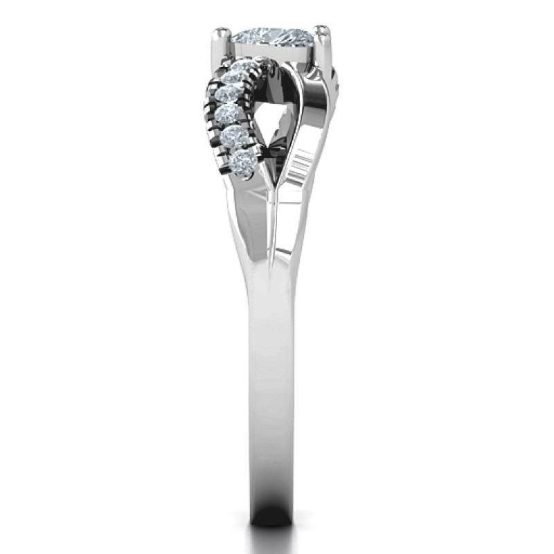 Split Shank Heart Promise Ring - Product View Split shank heart promise ring product view