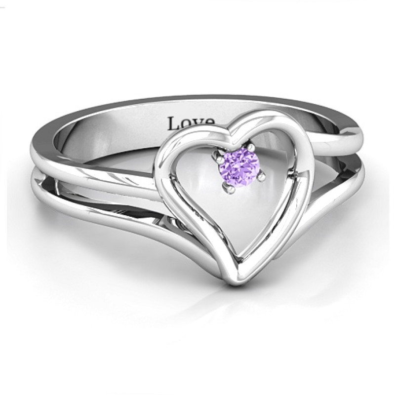 Split Shank Heart Ring Split shank heart ring with a centre stone setting