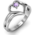 Split Shank Heart Ring - Detail View Split shank heart ring detail view