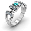View of the Split Shank Stone Filled MOM Ring