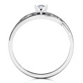 Split Shank Swirl Ring Split shank swirl ring with a round centre stone in a four-prong setting
