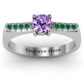 Square Shoulder Ring Square Shoulder Ring with round centre stone and stone-set shoulders
