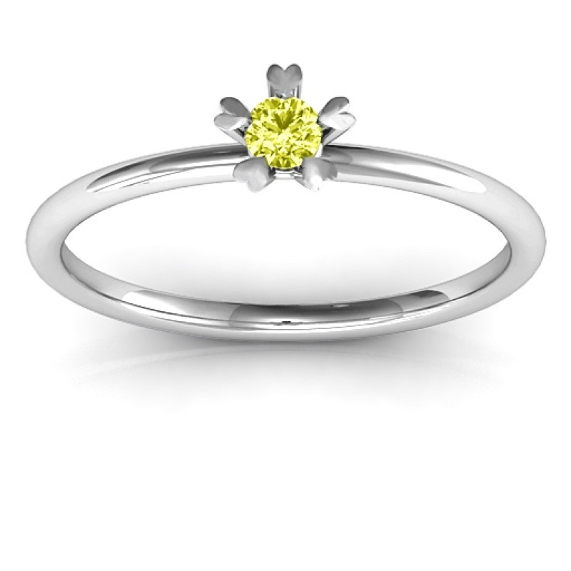 Stackr Hugging Heart Stone Ring Detail Stackr Hugging Heart Stone Ring detail view