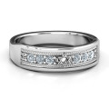 Star of David Band Ring with six round stones