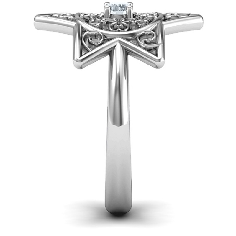 Star of David with Filigree Ring - View 5 Star of David filigree ring product view