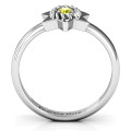 Star of David ring with round centre stone and roping detail