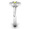 Star of David ring with round centre stone and roping detail