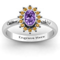 Starburst Ring Starburst Ring with oval centre stone and surrounding accent stones