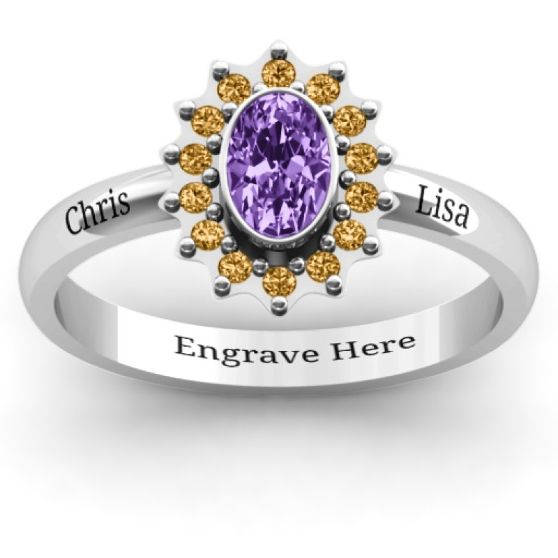 Starburst Ring Starburst Ring with oval centre stone and surrounding accent stones