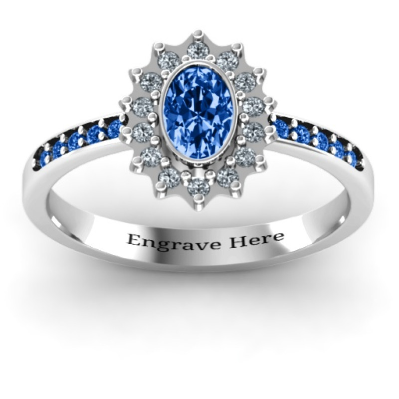 Starburst ring with stone accents