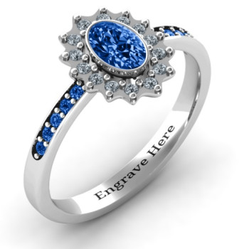 Starburst Ring with Stone Accents Starburst Ring with Stone Accents