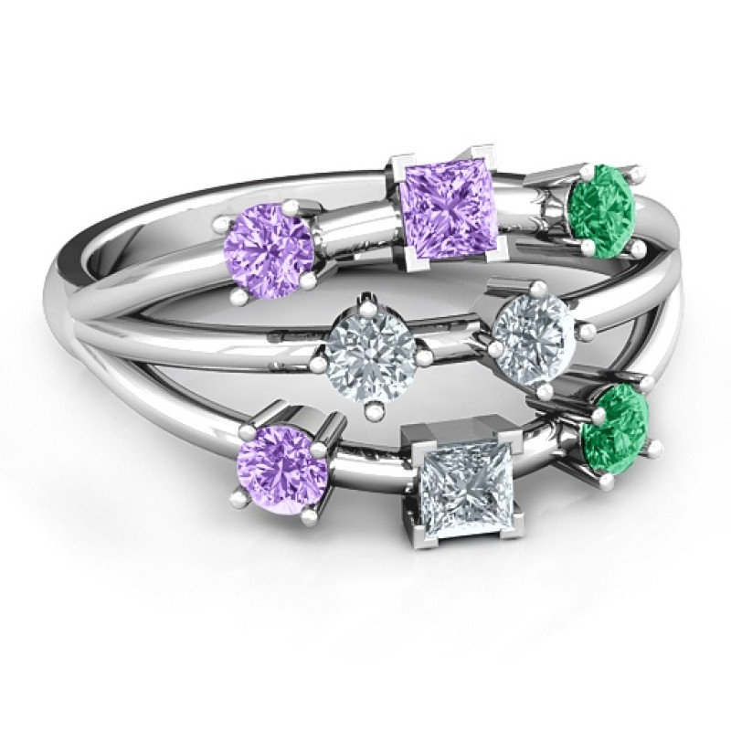 Cosmic Energy Personalised Stone Ring Cosmic Energy personalised stone ring with a starburst setting