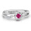 Sterling Silver Espiral Princess cut Ring with Accents