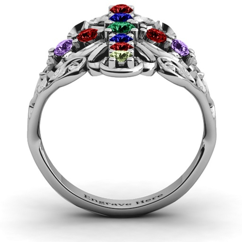 Personalised cross flower ring detail view