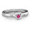 Sterling Silver Solitaire Heart Ring