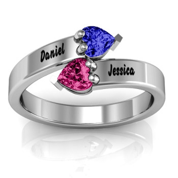 Sterling Silver Tribute Hearts Bypass Ring Sterling Silver Tribute Hearts Bypass Ring