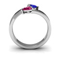 Tribute Hearts Bypass Ring Tribute Hearts Bypass Ring with two diagonal heart-shaped stones