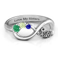 Personalised 2-4 Stone Sisters Infinity Ring Personalised sisters infinity ring with stones