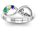 Personalised 2-4 Stone Sisters Infinity Ring Personalised sisters infinity ring with stones