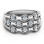 Sterling Silver 3 Tier Wave Ring