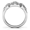3 Tier Wave Ring - Product View Three-tier wave ring with round stone settings