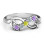 Sterling Silver 5 Stone Infinity with Soaring Butterflies
