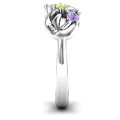 Sterling silver five-stone infinity ring with soaring butterflies