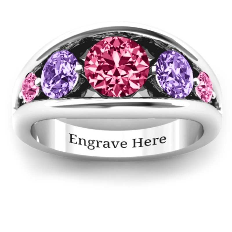 Five Stone Split Shank Ring - Alternate View Five stone split shank ring alternate view