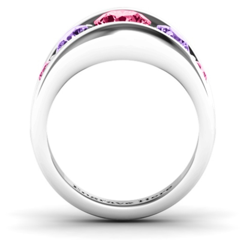 Five Stone Split Shank Ring - Side View Five stone split shank ring side view