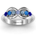 Seven-stone infinity family ring product view