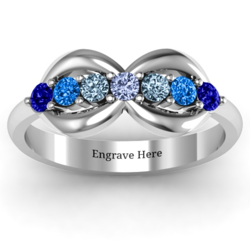 Seven-stone infinity family ring product view
