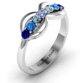 Seven-stone infinity family ring product view