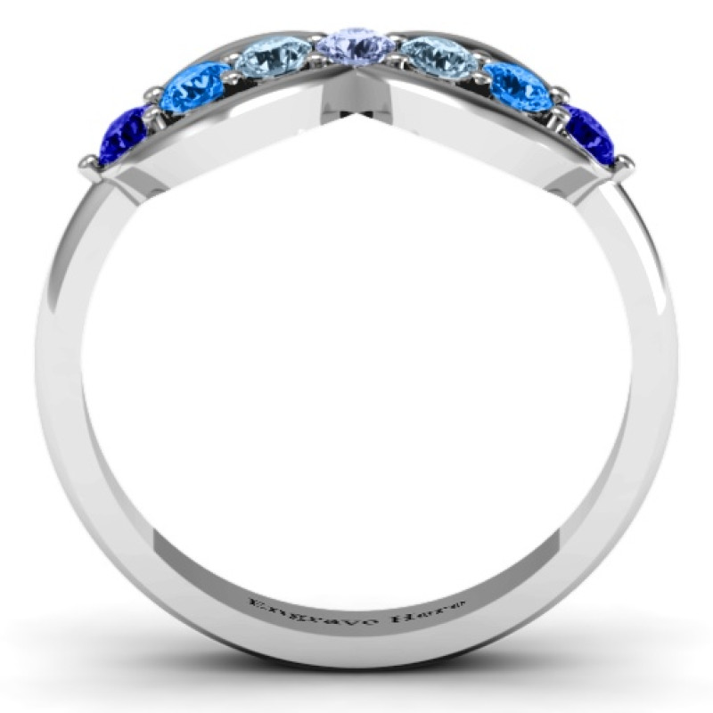 Seven-stone infinity family ring product view