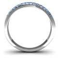 Custom crossover ring with round stone accents, product view