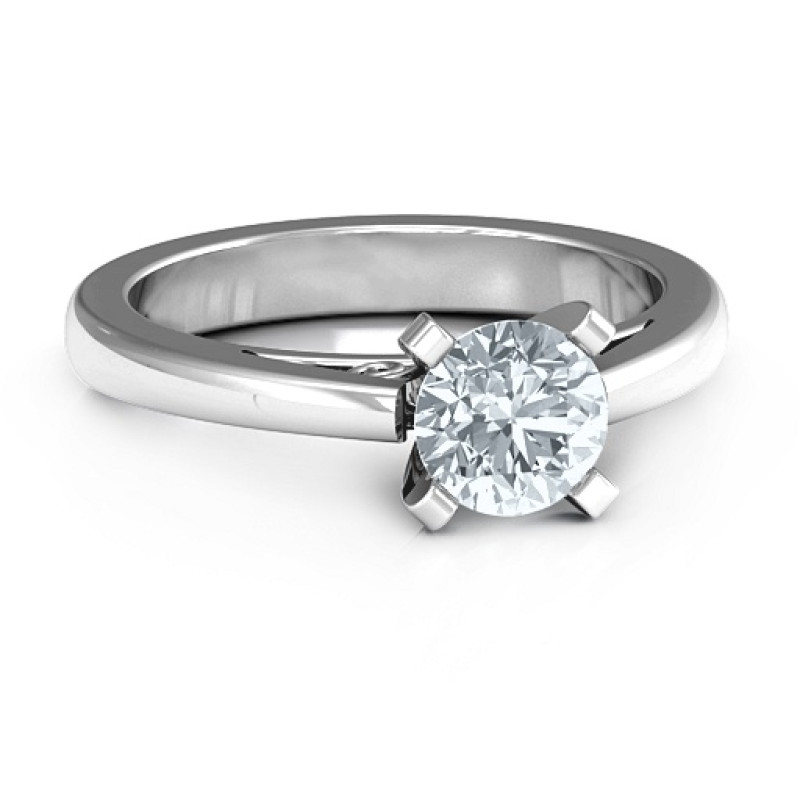 Adoration Solitaire Ring with Round Centre Stone Adoration cathedral solitaire ring with a round centre stone and filigree detail